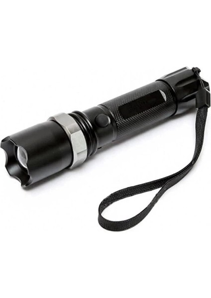 KM-110 Profesyonel Şarjlı El Feneri Ledli+Flashlight+Zoom Özellikli Aparatlı 6 Parça Full Set ( Lisinya )