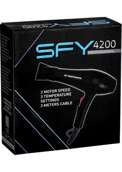 4200 W Güçlü Saç Kurutma Fön Makinesi Siyah 4200 W