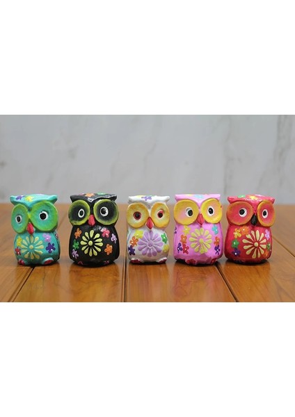 Ahşap 5'li Baykuş Seti Polos:6 ( Lisinya )