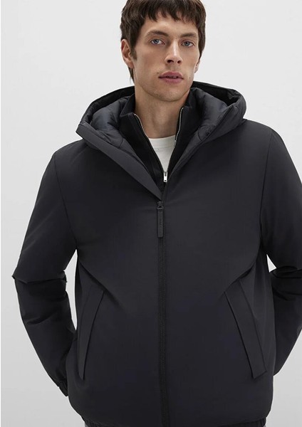 Kapüşonlu Siyah Mont 0110617-71379