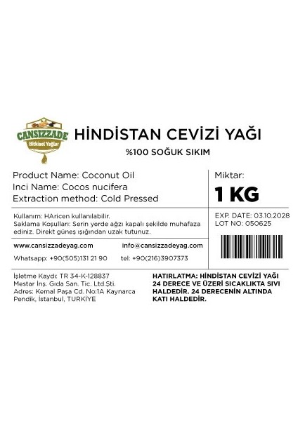 Hindistan Cevizi Yağı 1 kg modelleri