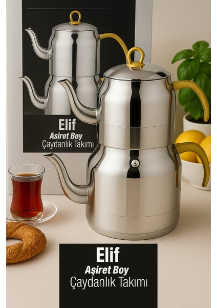Şahane Aşiret Mega Boy Çelik Çaydanlık Takımı – Alt 4 Litre, Üst 2 Litre fiyatları