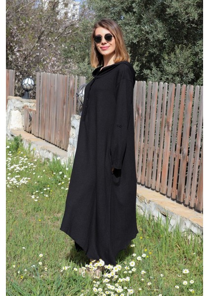 Keten Günlük Yazlık Salaş Kadın İki Katlı Elbise