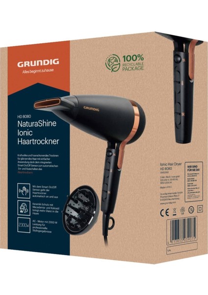 2300W Güçlü Saç Kurutma Makinesi, Difüzör Başlıklı, Beyaz