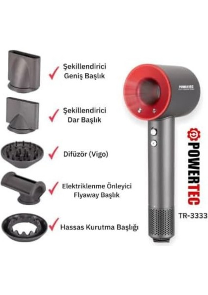 Çok Renkli Fön Makinesi TR-3333, Şık ve Hafif Tasarım fiyatları