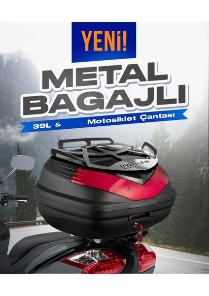 WG39 Sırt Dayamalı Premium Metal Bagajlı Çanta (Siyah) + Karbon Dizlik Hediyeli modelleri
