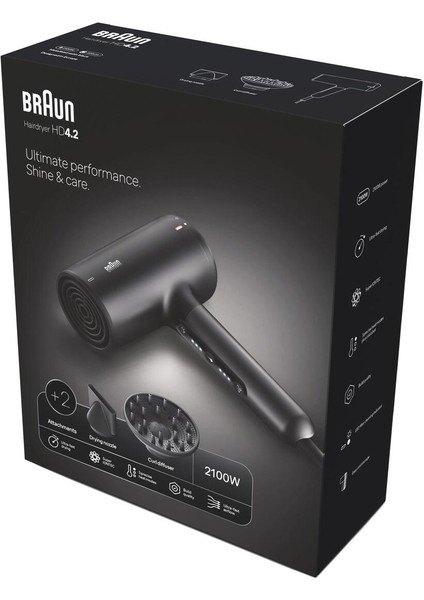 Iontec Difüzörlü Saç Kurutma Makinesi, 2 Başlıklı, 2100W, Siyah fiyatları