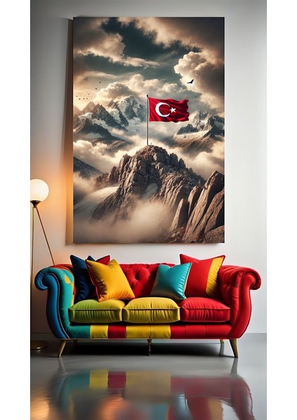 Ezan Dinmez Bayrak Inmez V3 Ev Duvar Salon Güzellik Salonu Ofis Dükkan Dekarasyon Kanvas Tablo