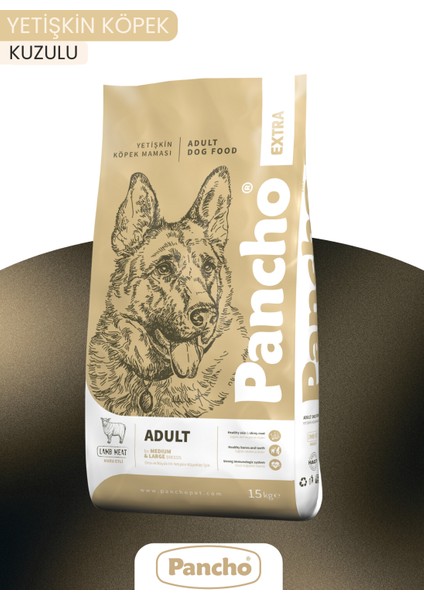 Pancho Extra Kuzulu Etli Yetişkin Köpek Maması 15KG
