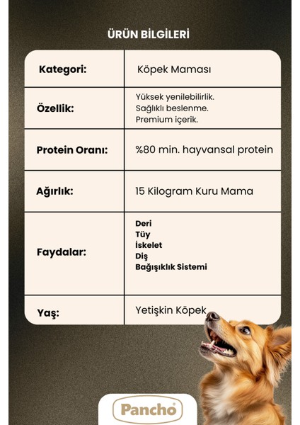 Pancho Extra Kuzulu Etli Yetişkin Köpek Maması 15KG fiyatları