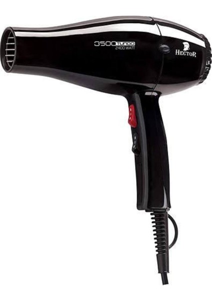 Siyah Profesyonel Turbo Saç Kurutma Makinesi 2400 Watt, Güçlü ve Hızlı Kurutma