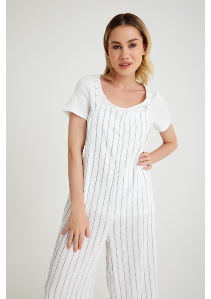 Günlük Askılı Bol Kesim Yazlık Kadın Tulum