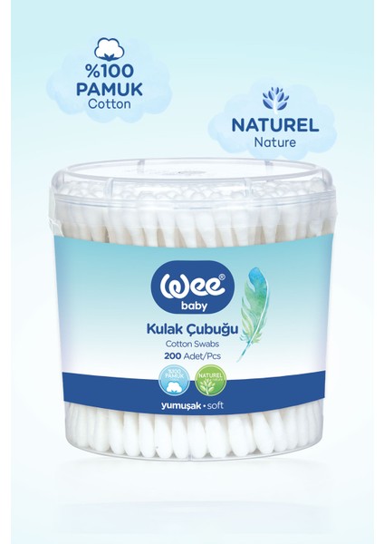 Wee Baby 200'LÜ Bebek Kulak Çubuğu (200X4 800 Adet) fırsatları