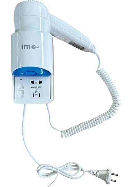 Otel Tipi 1300W Saç Kurutma Makinesi, Tıraş Prizli, Beyaz Renk fiyatları