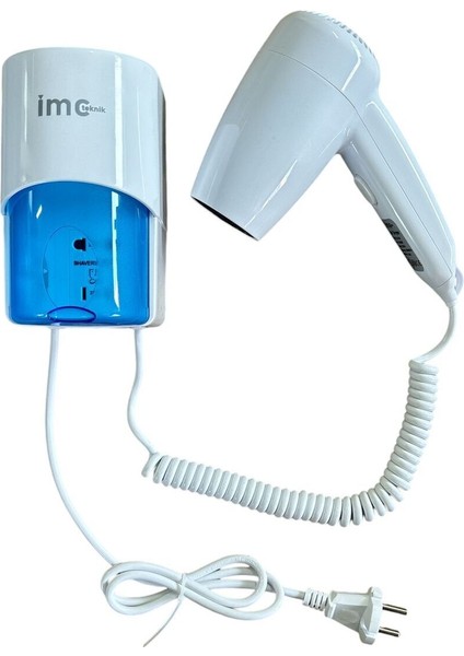 Otel Tipi 1300W Saç Kurutma Makinesi, Tıraş Prizli, Beyaz Renk modelleri