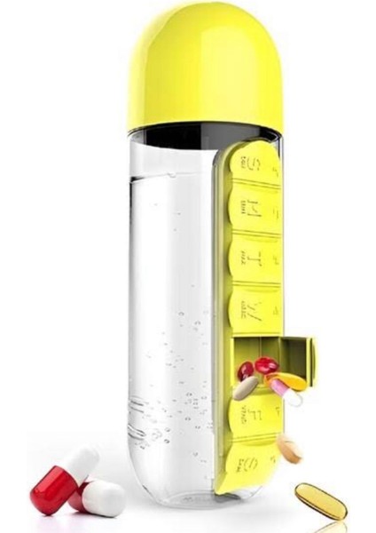 600 ml 7 günlük saklama kutulu hazneli su matarası modelleri