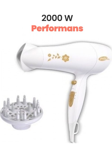 2000W Hız ve Kademeli Isı Ayarlı Beyaz Saç Kurutma Makinesi fiyatları