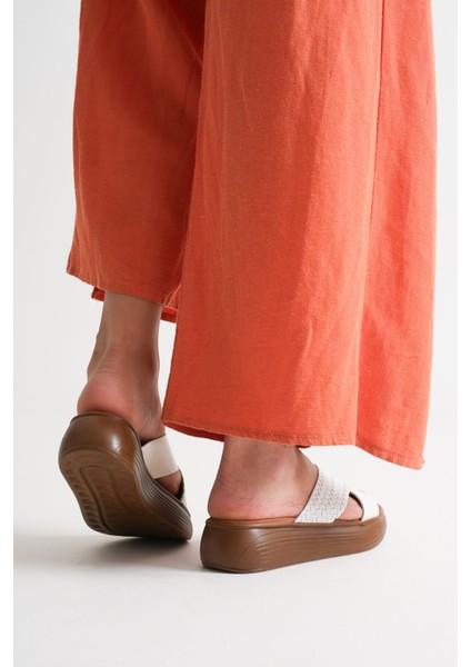 Fayn Beyaz Hakiki Deri Terlik indirimleri