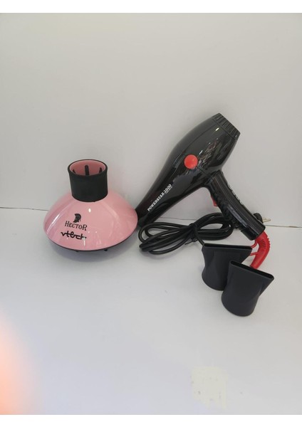 Pembe ve Siyah Renkli Turbo Saç Kurutma Makinesi 3500 Vigo