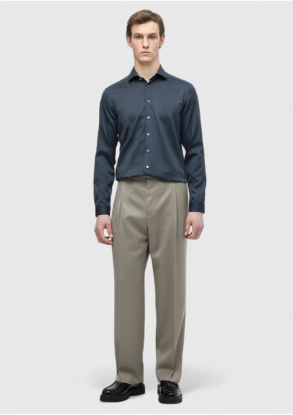 Antrasit Düz Casual Fit Dokuma Casual Ipek Karışımlı Gömlek fiyatları