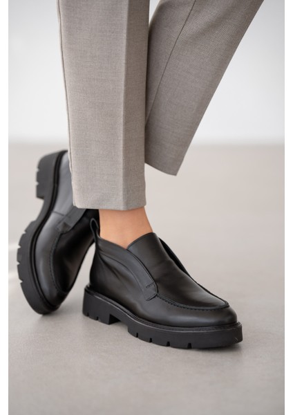 Vornel Hakiki Deri Slip-On Kadın Ayakkabı- Siyah fiyatları
