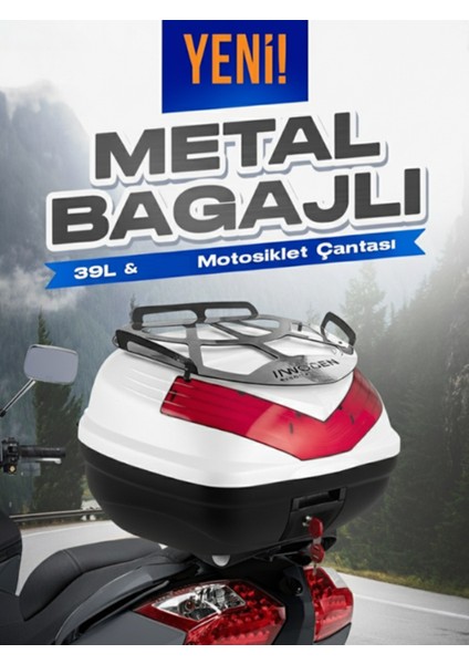 WG39 Sırt Dayamalı Premium Metal Bagajlı Çanta (Beyaz) + Karbon Dizlik Hediyeli modelleri