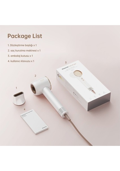 1100 W Saç Kurutma Makinesi, Beyaz, LED Gösterge, 2 Yıl Garanti modelleri