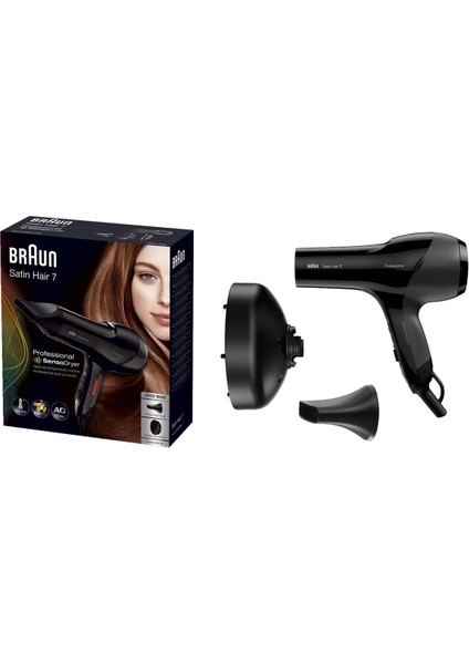 2000W Siyah Saç Kurutma Makinesi, Hızlı ve Güçlü Kurutma Sağlar