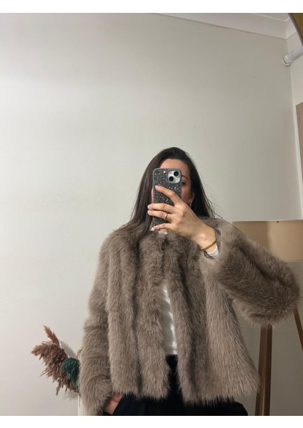 Kahverengi Normal Boy Kancalı Kürk Mont fırsatları