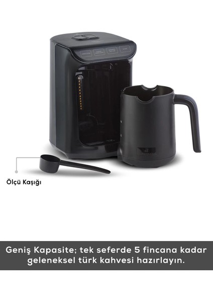 Hatır Közde Türk Kahvesi ve Türk Kahve Makinesi Shiny Black 5 Fincan Kapasiteli Bol Köpüklü fırsatları