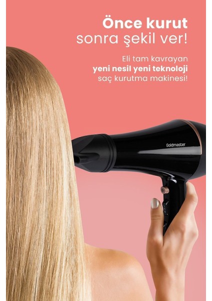 Siyah Profesyonel Turbo Ultra Ince Saç Kurutma Fön Makinesi ve Difüzör Başlık