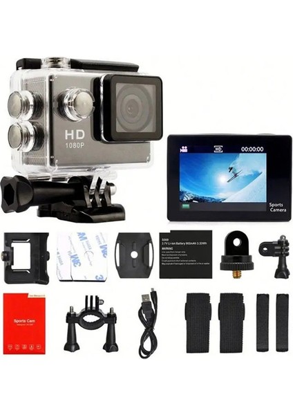 1080P Su Geçirmez Aksiyon Kamera Motosiklet,araç,bisiklet Uyumludur Uygulama Mevcuttur
