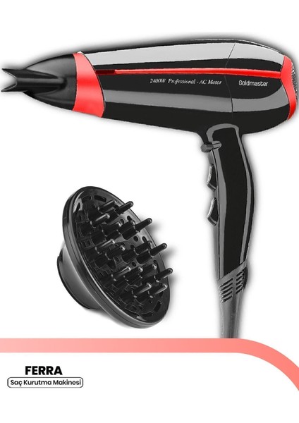 Yüksek Performanslı 2400W Ac Motor Difüzörlü Saç Kurutma Fön Makinesi