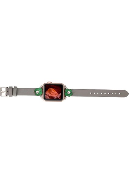 Apple Watch Uyumlu Deri Kordon Clover 38-40-41MM St Rst9 modelleri