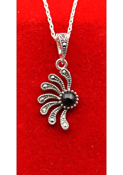 925 Ayar Kadın Oltu Taşı Kadın Kolye SK00098