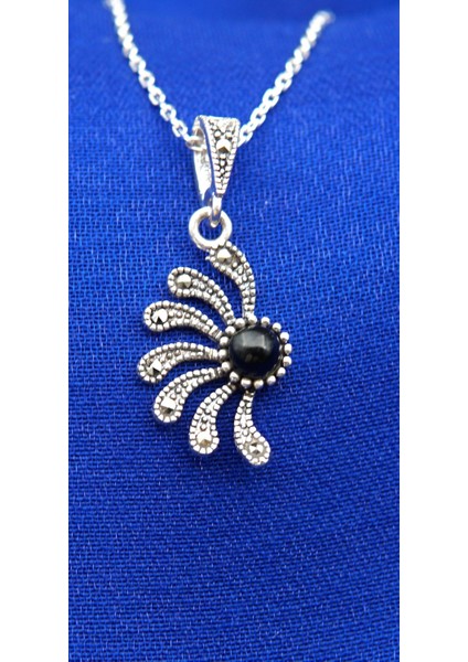 925 Ayar Kadın Oltu Taşı Kadın Kolye SK00098 fiyatları