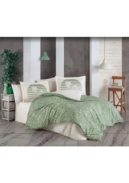 Hobby Çift Kişilik Ranforce Nevresim Takımı Eva Yeşil
