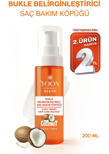 Bukle Belirginleştirici Saç Köpüğü, 200 ml Hindistan Cevizi Özlü