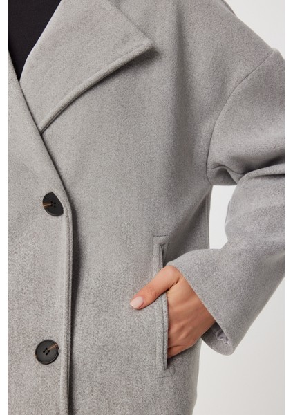 Kruvaze Kısa Kaşe Kaban LGP0029 Gri indirimleri