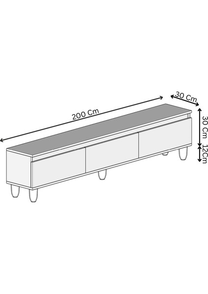Mila Mdf 200 cm Tv Ünitesi Raflı,kapaklı,ayaklı indirimleri