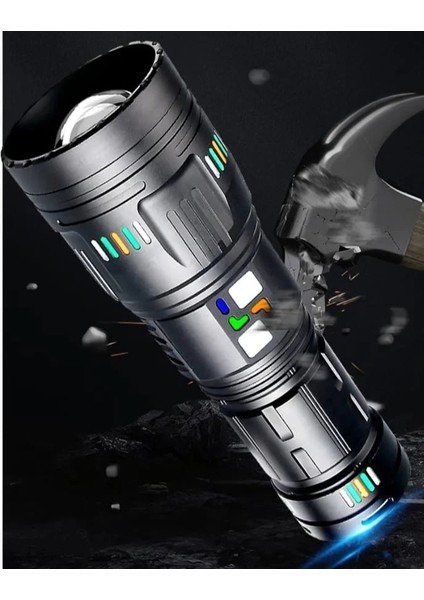 Pro F-3002 Alüminyum Tg LED Gece Şeritli Type-C Şarjlı El Feneri ( Lisinya ) modelleri