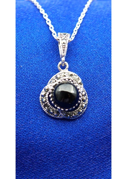 925 Ayar Kadın Oltu Taşı Kadın Kolye SK00099 fiyatları