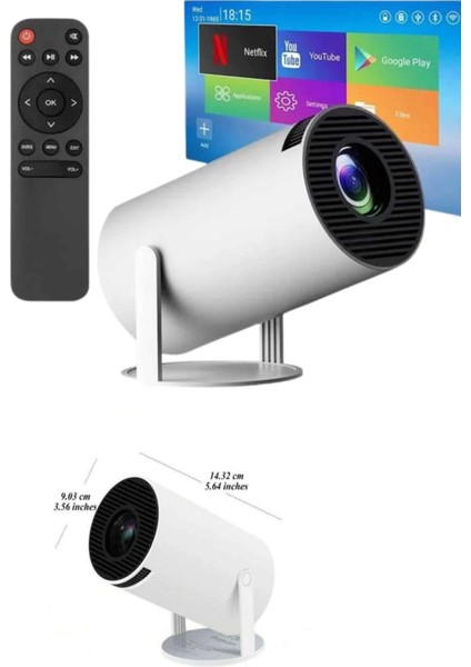 Sinema Projektörü Android HDMI USB Wifi Ses Çıkışlı Ayaklı Projeksiyon Taşınabilir modelleri