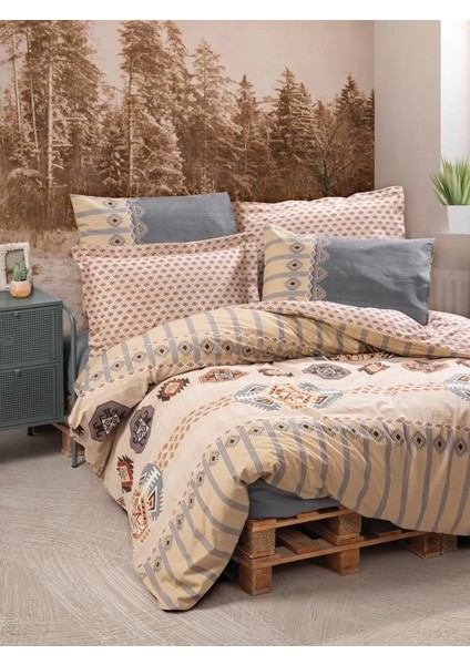 Cotton Box Etnich Nevresim Takımı Çift Kişilik Dakota Gri