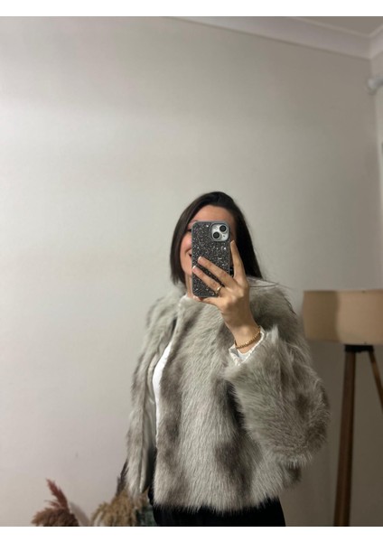 Bej-Kahverengi Karışım Desenli Kancalı Kürk Mont fırsatları