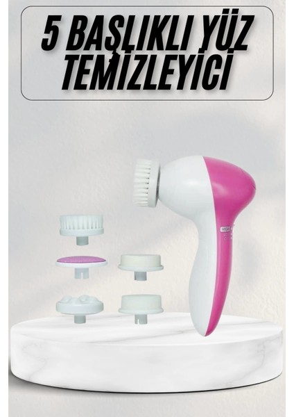 Cilt Temizleme ve Masaj Aleti 5 Başlıklı Akne ve Sivilce Önleyici