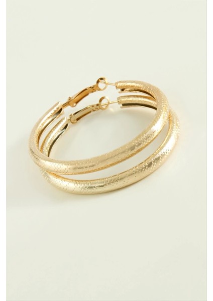 Noktalı Boru Halka Küpe 4,5 cm