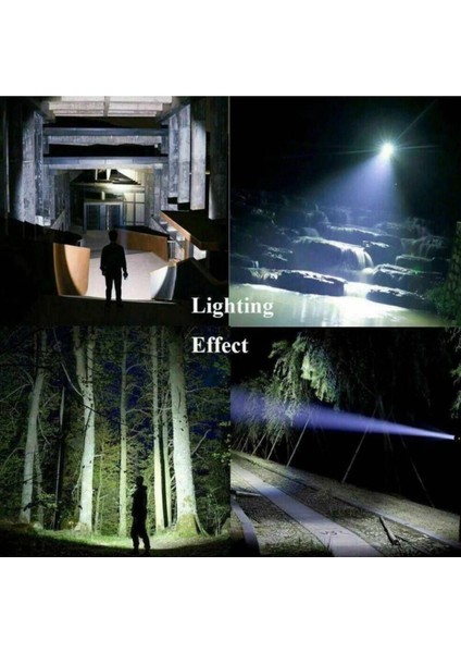 Ultra Parlak El Feneri USB Şarj 4 Led+Yan Cob LED Taktik Günlük Hayat Kamp Avcılık El Feneri