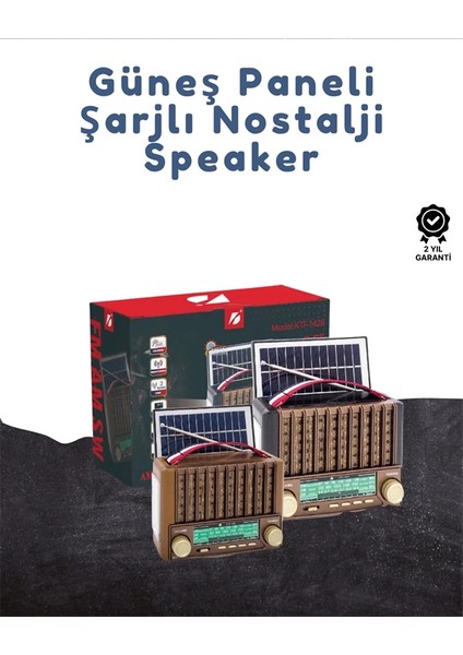 KTF-1428 Taşınabilir Güneş Enerjili Bluetooth Radyo Hoparlör – Şarjlı, Radyo, Mp3, Aux Girişli fiyatları