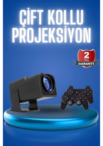 Android Projeksiyon Siyah Taşınabilir Sinema Projektörü 4K 1080P Ev Sineması Bluetooth fiyatları